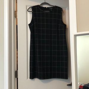 Grid Print Shift Dress